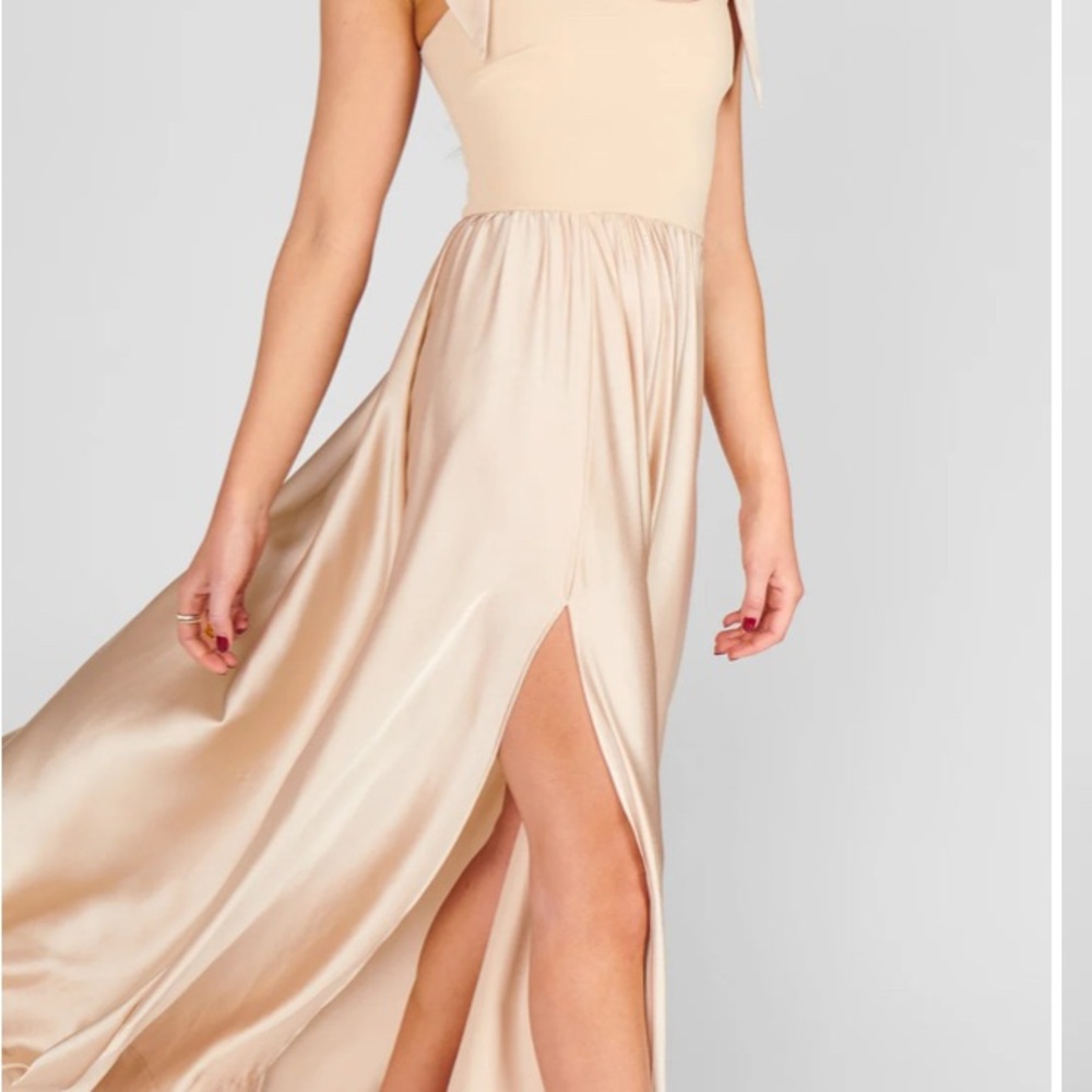 Show Me Your MuMu Gold Maxi Sundress with Slit